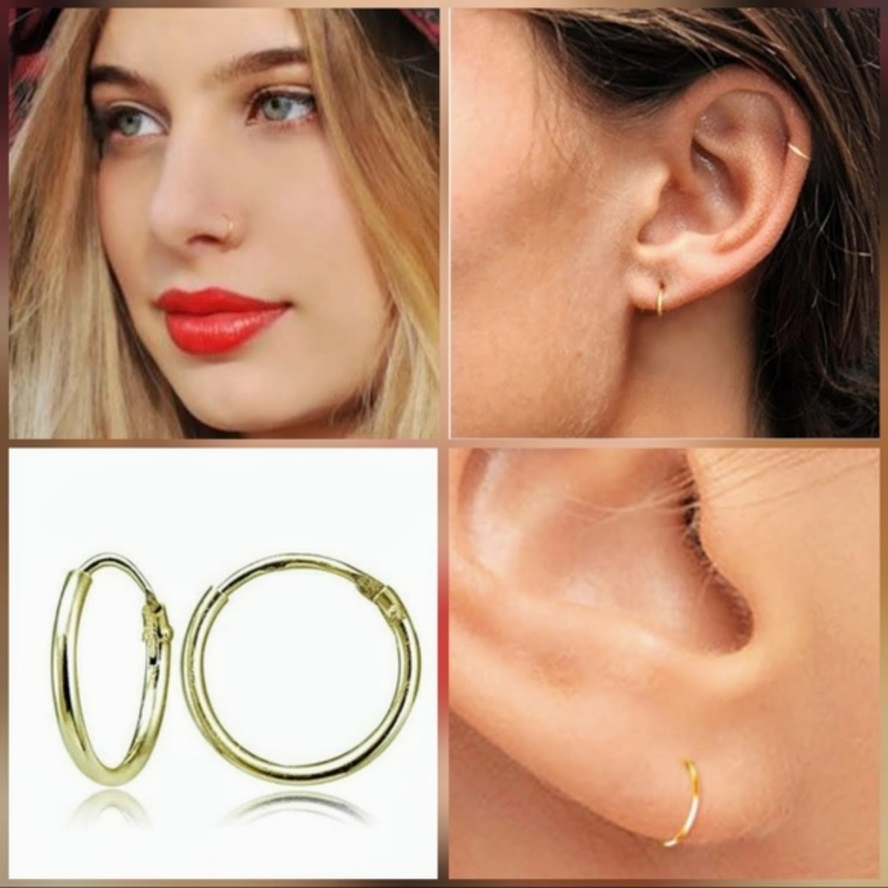 Yellow Gold Flashed Sterling Silver Earrings